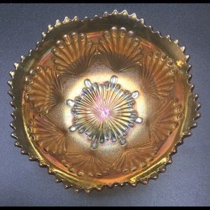 Imperial Marigold Carnival Glass Low Bowl